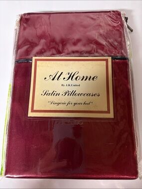 At Home Satin Pillowcases - Deep Burgundy